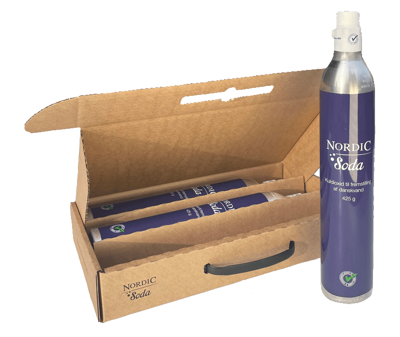 Nordic Soda kasse med 3 flasker